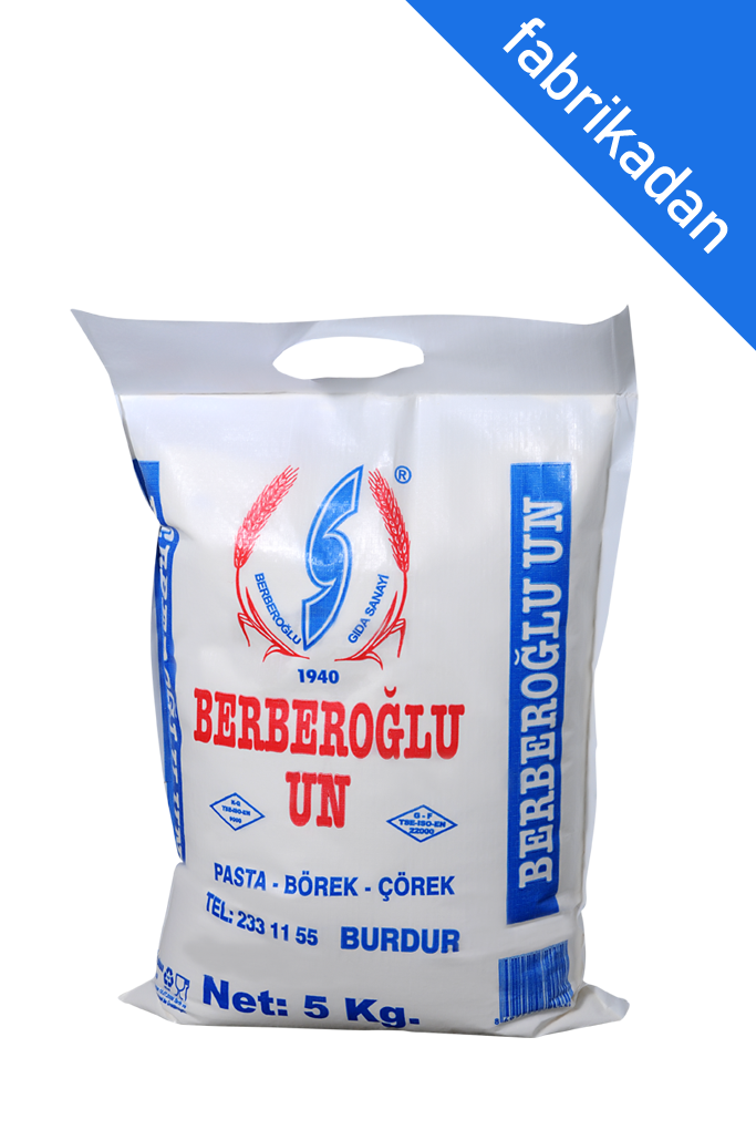 BERBEROĞLU Pasta, Börek, Çöreklik Un 5 Kg (Polipropilen Çuval)