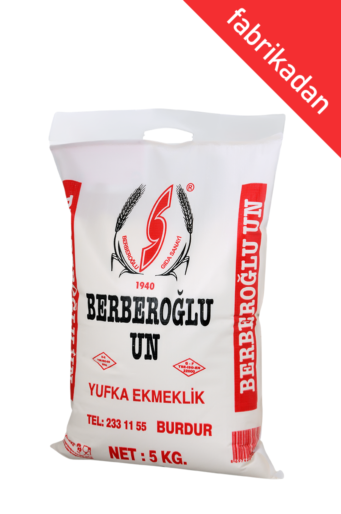 BERBEROĞLU    Yufkalık, Bazlamalık Un 5 Kg (Polipropilen Çuval)